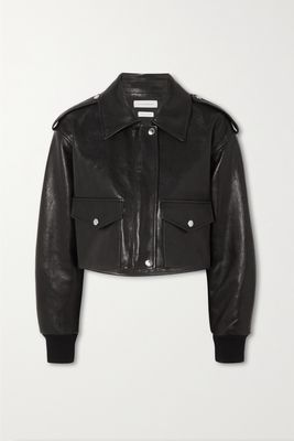 Alexander McQueen - Cropped Leather Jacket - Black