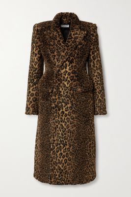Balenciaga - Hourglass Double-breasted Leopard-print Faux Fur Coat - Animal print