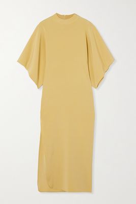 Rodarte - Stretch-silk Midi Dress - Yellow