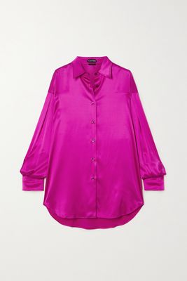 TOM FORD - Oversized Silk And Lyocell-blend Satin Shirt - Pink
