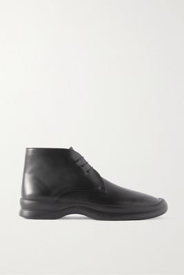 The Row - Town Vegan Leather Ankle Boots - Black