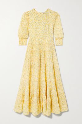 RIXO - Kristen Floral-print Cotton Maxi Dress - Yellow