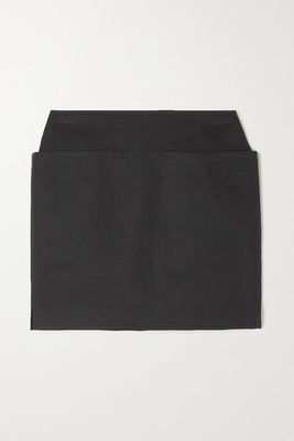Max Mara - Soraia Cotton And Linen-blend Mini Skirt - Black