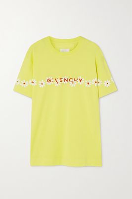 Givenchy - Daisies Printed Cotton-jersey T-shirt - Yellow