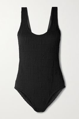 Bottega Veneta - Seersucker Swimsuit - Black