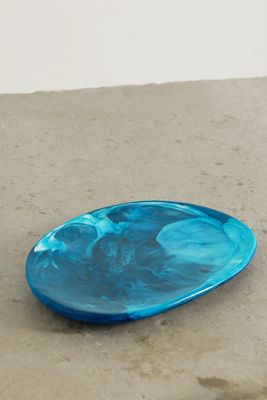 Dinosaur Designs - Temple 17cm Swirled Resin Side Plate - Blue