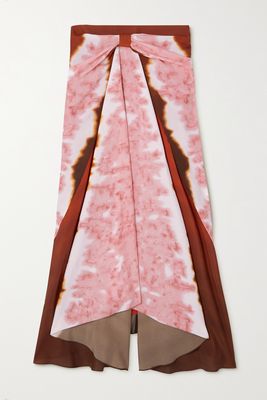 Altuzarra - Kalliope Draped Tie-dyed Satin Midi Skirt - Red