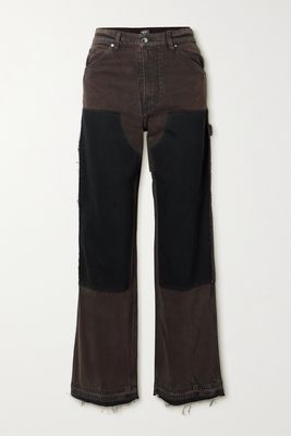 AMIRI - Carpenter Paneled High-rise Straight-leg Jeans - Brown