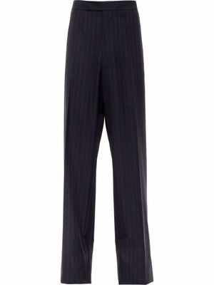 Prada pinstripe tailored belted wool trousers - Blue