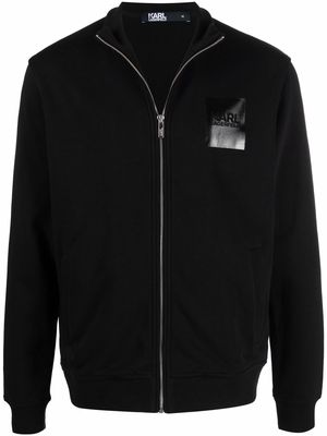 Karl Lagerfeld logo-print bomber jacket - Black