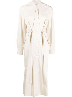 Lemaire Tilted belted button-up robe dress - Neutrals