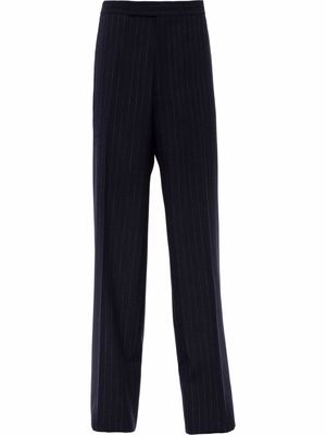 Prada pinstriped wide-leg tailored trousers - Blue