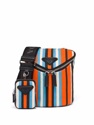 Prada stripe-pattern shoulder bag - Orange