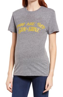 Bun Maternity You Are My Son-Shine Jersey Maternity/Nursing Graphic Tee in Heather Gray