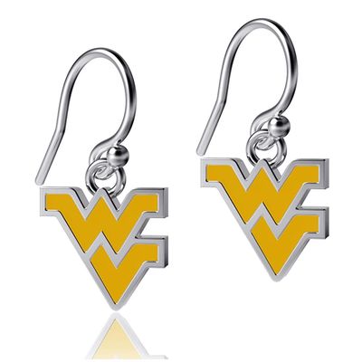 Women's Dayna Designs West Virginia Mountaineers Silver Enamel Dangle Earrings