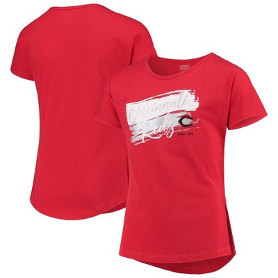 Outerstuff Girls Youth Red Cincinnati Reds Brush Stroke Dolman T-Shirt