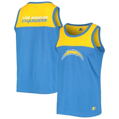 Men's Starter Powder Blue/Gold Los Angeles Chargers Team Touchdown Fashion Tank Top