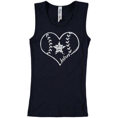 Girls Youth Soft as a Grape Navy Houston Astros Cotton Tank Top