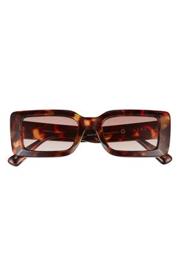 AIRE Parall 50mm Small Rectangular Sunglasses in Dark Tort /Brown Grad