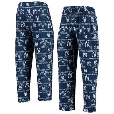 Men's Concepts Sport Navy New York Yankees Flagship Allover Print Sleep Pants
