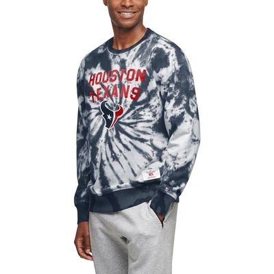Men's Tommy Hilfiger Navy Houston Texans Tie Dye French Terry Pullover Sweatshirt