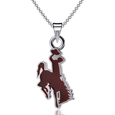 DAYNA DESIGNS Wyoming Cowboys Enamel Pendant Necklace in Silver
