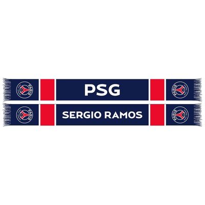 RUFFNECK SCARVES Sergio Ramos Navy/Red Paris Saint-Germain Player HD Knit Scarf