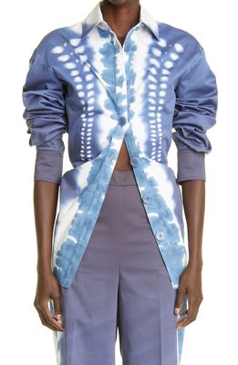 Altuzarra Agon Shibori Tie Dye Stretch Cotton Button-Up Shirt in 226406 Berry Blue Shibori
