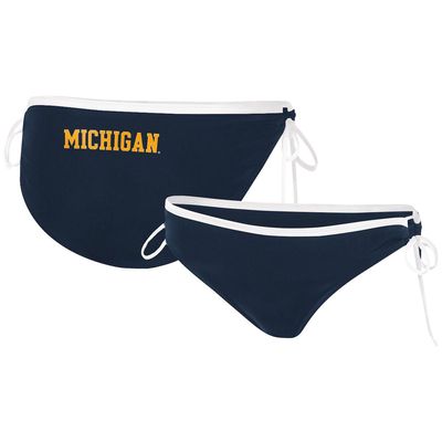 Women's G-III 4Her by Carl Banks Navy Michigan Wolverines Perfect Match Bikini Bottom