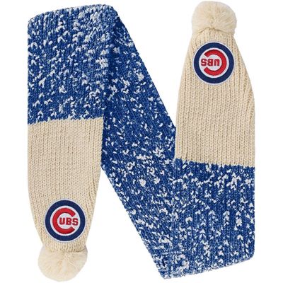 FOCO Chicago Cubs Confetti Scarf with Pom in Blue