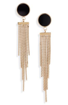 Knotty Deco Chain Tiered Drop Earrings in Gold