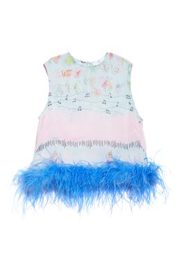 Dauphinette Fennel Feather Trim Tank in Bad Girls Go To Heaven