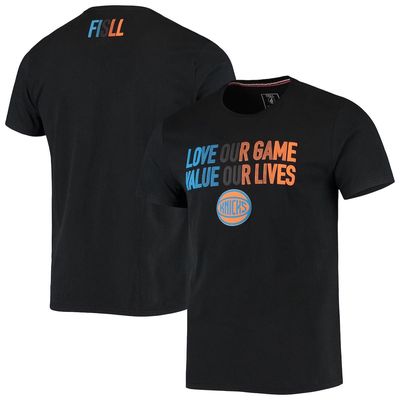 Men's FISLL Black New York Knicks Social Justice Team T-Shirt