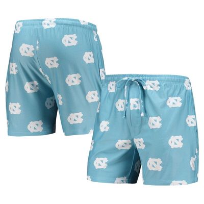Men's Concepts Sport Carolina Blue North Carolina Tar Heels Flagship Allover Print Jam Shorts in Light Blue