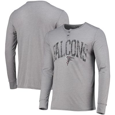 Men's Concepts Sport Gray Atlanta Falcons Takeaway Henley Long Sleeve Sleep T-Shirt