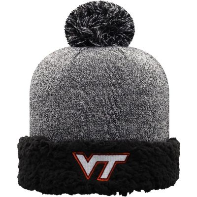 Women's Top of the World Black Virginia Tech Hokies Snug Cuffed Knit Hat with Pom