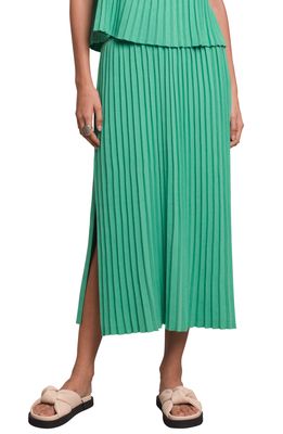 Eleven Six Violet Pleated Cotton Midi Skirt in Spearmint
