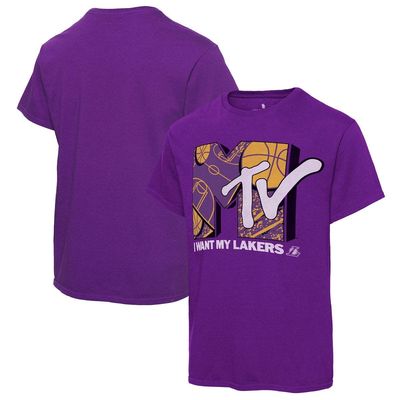 Men's Junk Food Purple Los Angeles Lakers NBA x MTV I Want My T-Shirt