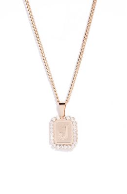 Bracha Royal Initial Card Necklace in Gold- J