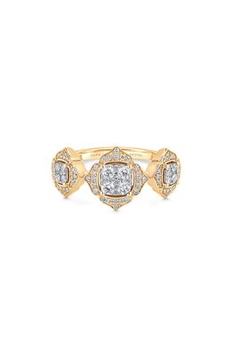 Sara Weinstock Leela 3-Cluster Diamond Ring in Yellow Gold