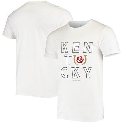 Men's Ahead White Kentucky Derby Horseshoe Rose T-Shirt