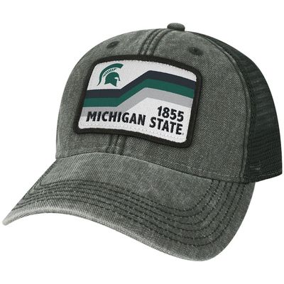 LEGACY ATHLETIC Men's Black Michigan State Spartans Sun & Bars Dashboard Trucker Snapback Hat