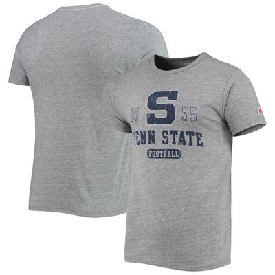 Men's League Collegiate Wear Heathered Gray Penn State Nittany Lions Hail Mary Football Victory Falls Tri-Blend T-Shirt in Heather Gray