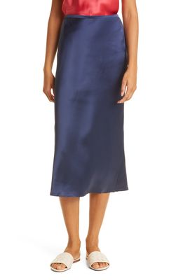 Careste Georgia Silk Skirt in Evening Blu