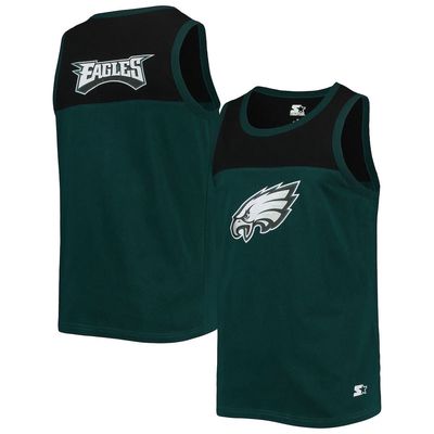 Men's Starter Midnight Green/Black Philadelphia Eagles Team Touchdown Fashion Tank Top