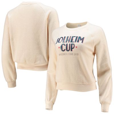 Women's Alternative Apparel Cream 2021 Solheim Cup Eco-Fleece Raglan Pullover Tri-Blend Sweatshirt
