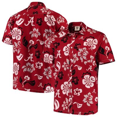 Men's Wes & Willy Crimson Alabama Crimson Tide Floral Button-Up Shirt