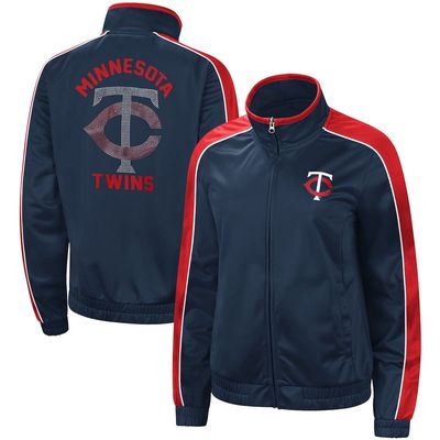 Women's G-III 4Her by Carl Banks Navy Minnesota Twins Gamer Full-Zip Track Jacket