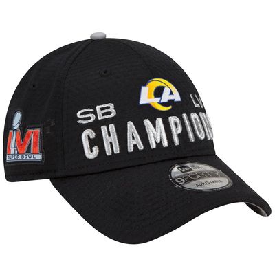 Youth New Era Black Los Angeles Rams Super Bowl LVI Champions Locker Room Trophy Collection 9FORTY Snapback Adjustable Hat