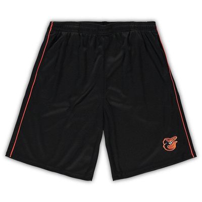 PROFILE Men's Black Baltimore Orioles Big & Tall Mesh Shorts